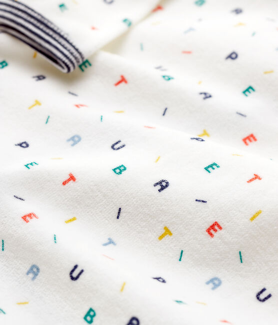 Baby-Strampler aus Velours weiss MARSHMALLOW/weiss MULTICO